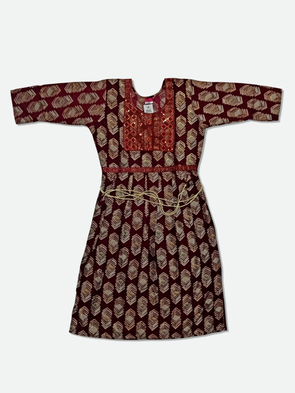 Cotton Kurti in Brown Color with Muddy Color Print