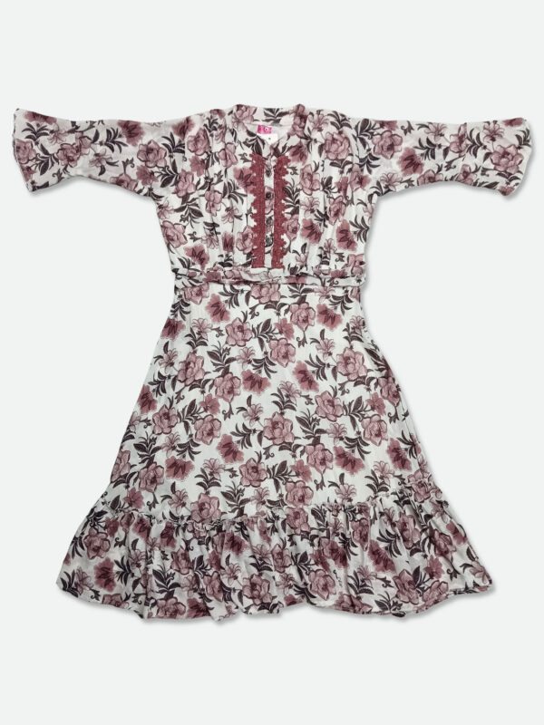 Georgette One Piece Dress in Light and Dark Maroon Color