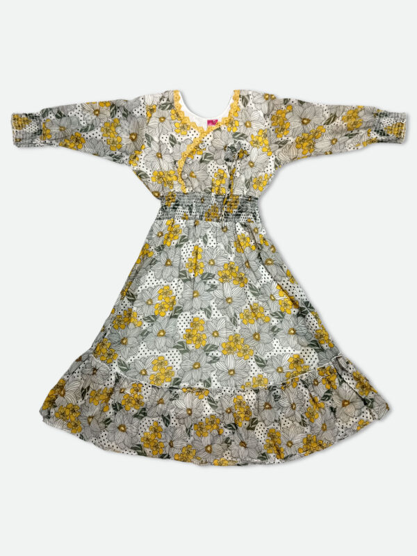 Georgette One Piece Dress in Yellow Color