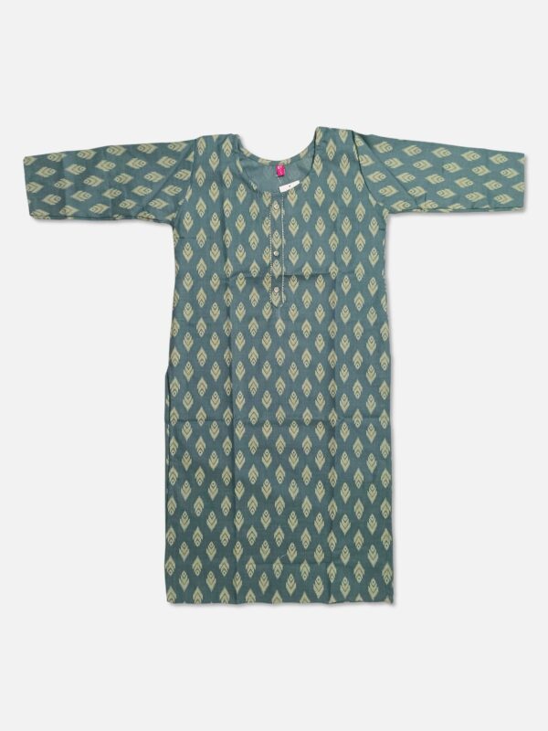 Cotton Kurti Dress in Teal Blue Color