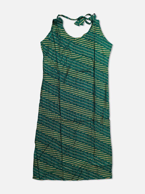 Silk Cut Sleeve Kurti Dress in Green Color with Golden Print Work